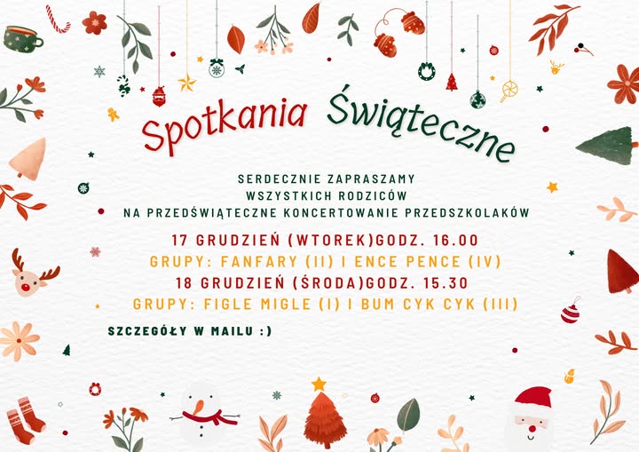 zaproszenie na świąteczne spotkanie